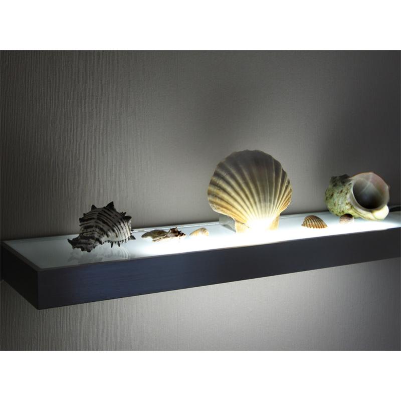 Leuchtregal Glasbodenleuchte 1200 mm mit Schalter Aluminium 28 W T5