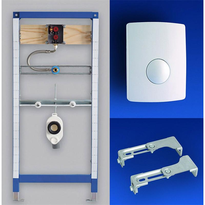 Set Urinal Vorwandelement & Betätigungsplatte Bad Wandhalter SANIT UP