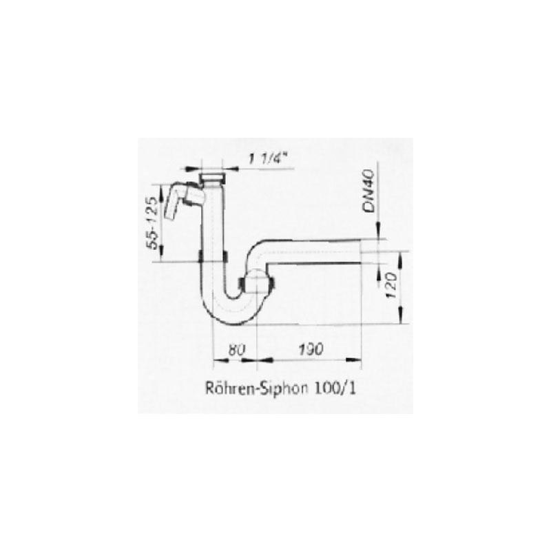Röhren-Sifon 1 1/2" x DN 50 SL