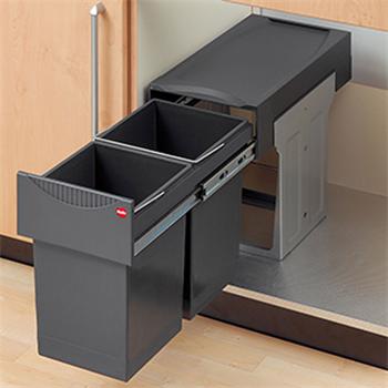 Einbau Abfallsammler Tandem 2-fach Trennung ab 30 cm Schrank Mülleimer