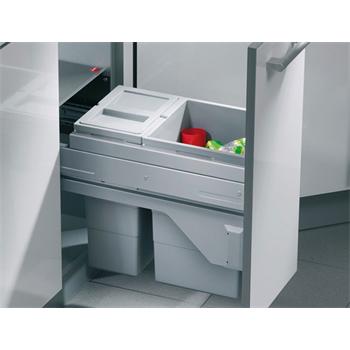 Einbau Abfallsammler Cargo Soft / 25 Frontauszug 2fach mit Biodeckel 25