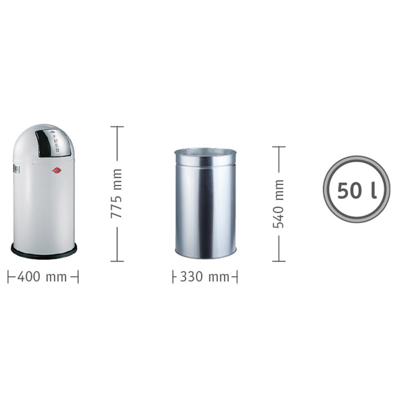 Wesco Pushboy 50 L Stand-Abfallsammler Mülleimer Abfalleimer Küche