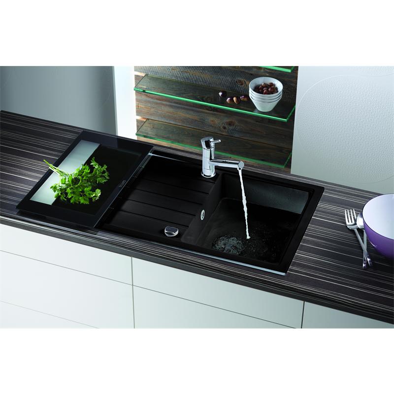 Victory Granitspüle schwarz 86x50cm Küchenspüle Einbau Spülbecken 45er